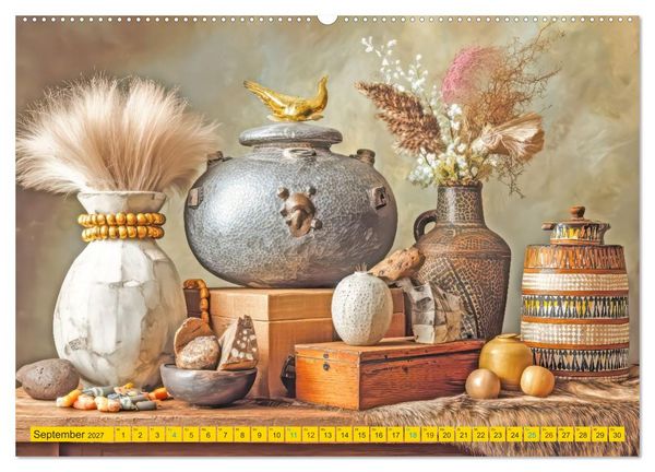 Produktbild: Afrikanische Stillleben - Der afrikanischen Kunst nachempfunden (hochwertiger Premium Wandkalender 2027 DIN A2 quer), Kunstdruck in Hochglanz