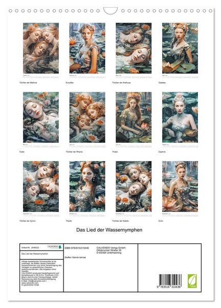 Produktbild: Das Lied der Wassernymphen (Wandkalender 2026 DIN A3 hoch), CALVENDO Monatskalender