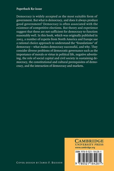 Produktbild: Rational Foundations of Democratic Politics