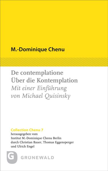 Produktbild: De contemplatione / &Uuml;ber die Kontemplation