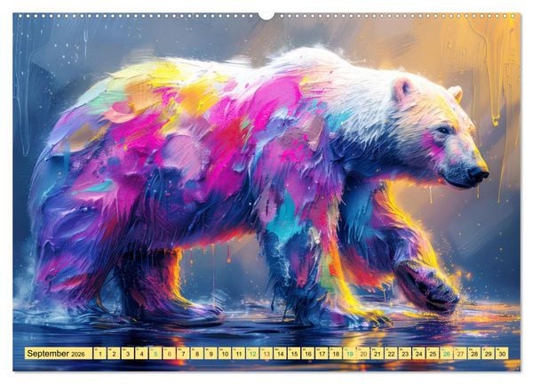 Produktbild: Tiere im Pop Art Kleid (hochwertiger Premium Wandkalender 2026 DIN A2 quer), Kunstdruck in Hochglanz