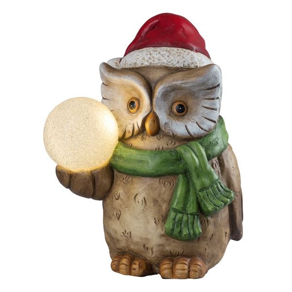 Produktbild: HGD Weihnachtseule mit LED-Schneeball f&uuml;r Batterie- Weihnachtseule mit LED-Schneeball f&uuml;r Batterie-