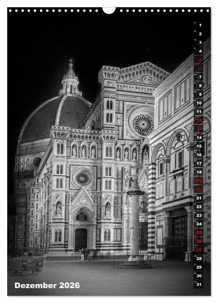 Produktbild: FLORENZ SCHWARZWEI&szlig; (Wandkalender 2026 DIN A3 hoch), CALVENDO Monatskalender