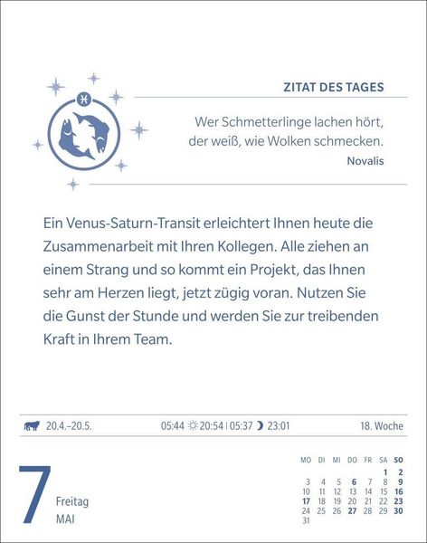 Produktbild: Fische Sternzeichenkalender 2027 - Tagesabrei&szlig;kalender - Ihr Horoskop f&uuml;r jeden Tag