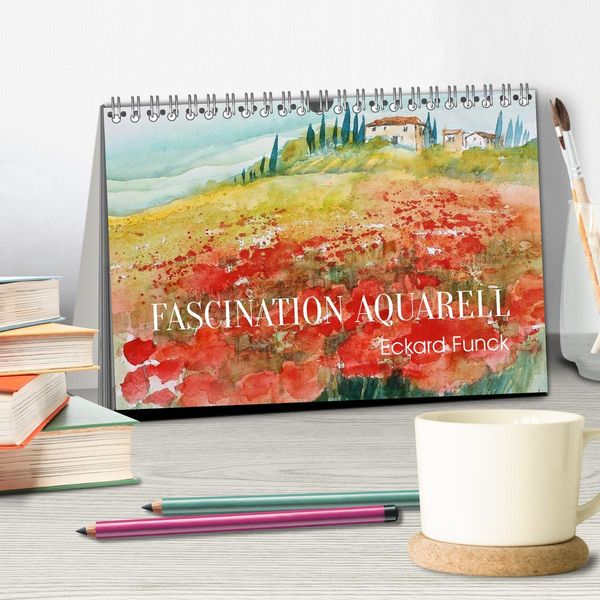 Produktbild: Faszination Aquarell - Eckard Funck (Tischkalender 2026 DIN A5 quer), CALVENDO Monatskalender