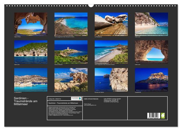 Produktbild: Sardinien - Traumstr&auml;nde am Mittelmeer (Wandkalender 2026 DIN A2 quer), CALVENDO Monatskalender