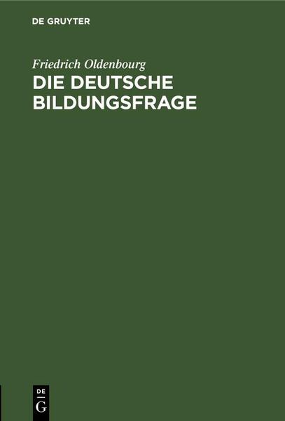 Produktbild: Die deutsche Bildungsfrage