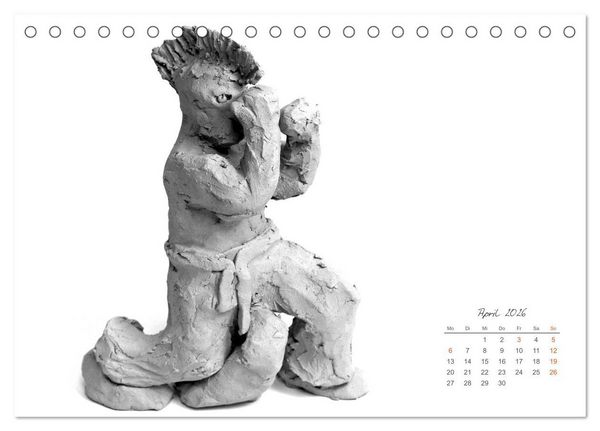 Produktbild: Gef&uuml;hle in Ton geformt - Intuitives plastisches Gestalten mit Tonerde (Tischkalender 2026 DIN A5 quer), CALVENDO Monatskalender