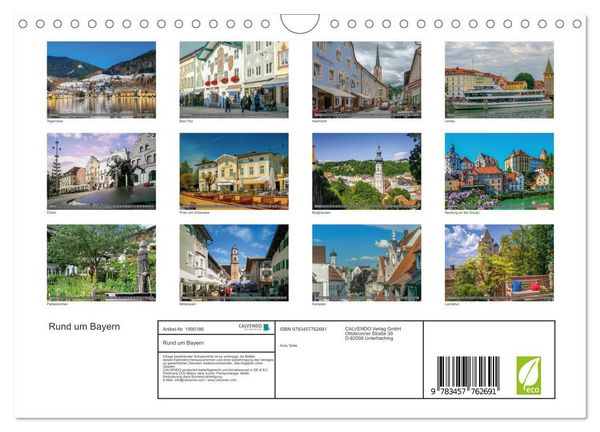Produktbild: Rund um Bayern (Wandkalender 2026 DIN A4 quer), CALVENDO Monatskalender