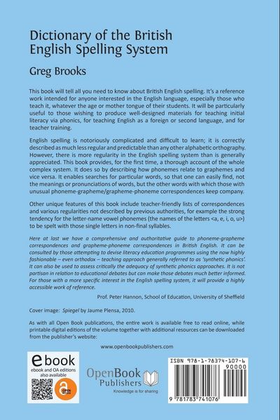 Produktbild: Dictionary of the British English Spelling System