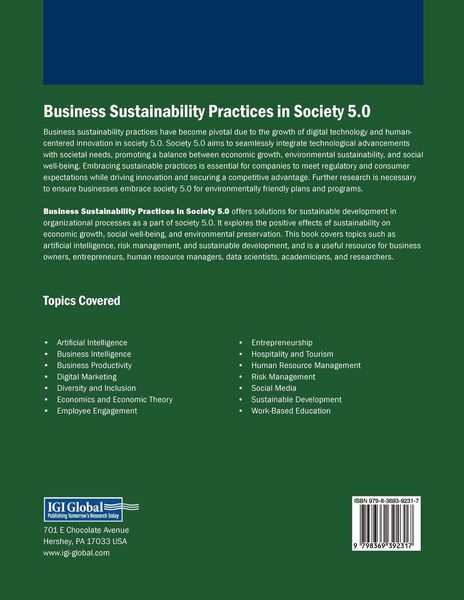 Produktbild: Business Sustainability Practices in Society 5.0