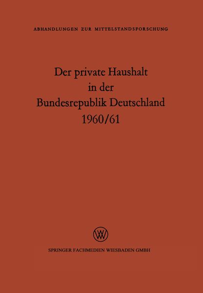 Produktbild: Der private Haushalt in der Bundesrepublik Deutschland 1960/61