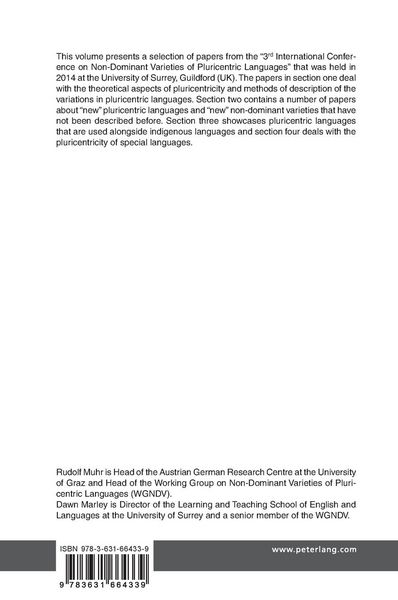 Produktbild: Pluricentric Languages: New Perspectives in Theory and Description