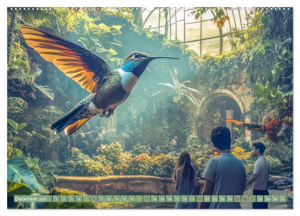 Produktbild: Kolibris - Zauberhafte Fantasiewerke (hochwertiger Premium Wandkalender 2026 DIN A2 quer), Kunstdruck in Hochglanz