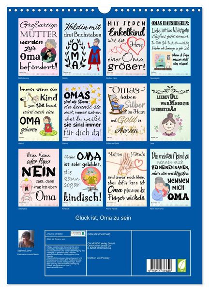 Produktbild: Gl&uuml;ck ist, Oma zu sein (Wandkalender 2026 DIN A3 hoch), CALVENDO Monatskalender