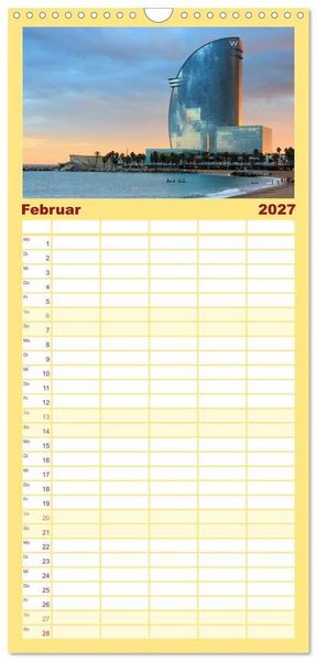 Produktbild: Familienplaner 2027 - BARCELONA - Metropole am Mittelmeer mit 5 Spalten (Wandkalender, 21 x 45 cm) CALVENDO