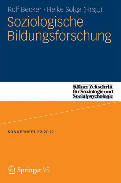 Produktbild: Soziologische Bildungsforschung