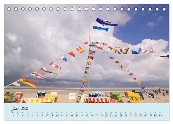 Produktbild: Nordsee &ndash; D&uuml;nen, Sand, Wasser und Wolken (Tischkalender 2026 DIN A5 quer), CALVENDO Monatskalender