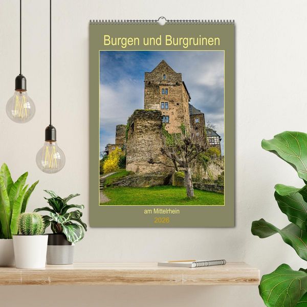 Produktbild: Burgen und Burgruinen am Mittelrhein (Wandkalender 2026 DIN A2 hoch), CALVENDO Monatskalender