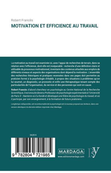 Produktbild: Motivation et efficience au travail