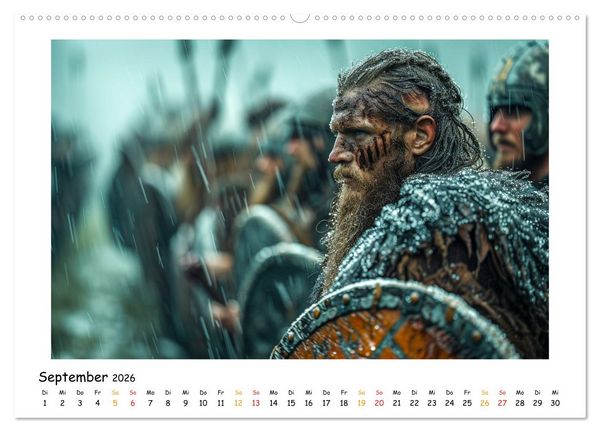 Produktbild: Wikinger - mutige Krieger (hochwertiger Premium Wandkalender 2026 DIN A2 quer), Kunstdruck in Hochglanz