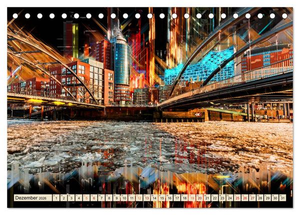 Produktbild: Hamburg abstrakt (Tischkalender 2026 DIN A5 quer), CALVENDO Monatskalender