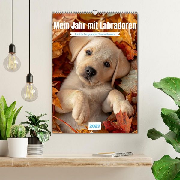 Produktbild: Mein Jahr mit Labradoren (Wandkalender 2027 DIN A2 hoch), CALVENDO Monatskalender