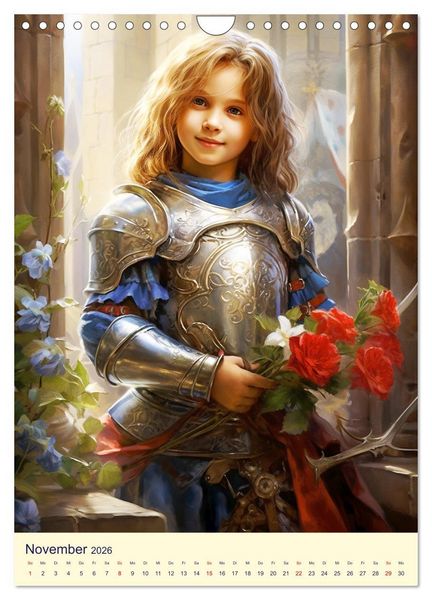 Produktbild: Kinder-Fantasy. Edle Burgfr&auml;ulein und Ritter im Mittelalter (Wandkalender 2026 DIN A4 hoch), CALVENDO Monatskalender