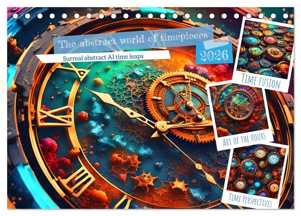The abstract world of timepiece (Desk Calendar 2026 DIN A5 landscape), CALVENDO 12 Month DeskCalendar