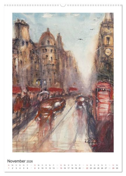 Produktbild: Ein Hauch von Impressionismus &ndash; Aquarelle von Isolde G&auml;nesch (hochwertiger Premium Wandkalender 2026 DIN A2 hoch), Kunstdruck in Hochglanz