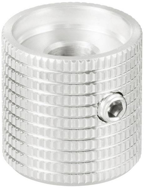 Produktbild: TRU COMPONENTS TC-11613848 Drehknopf mit Knopfmarkierung Silber (&Oslash; x H) 17 mm x 17 mm Aluminium 1 St.