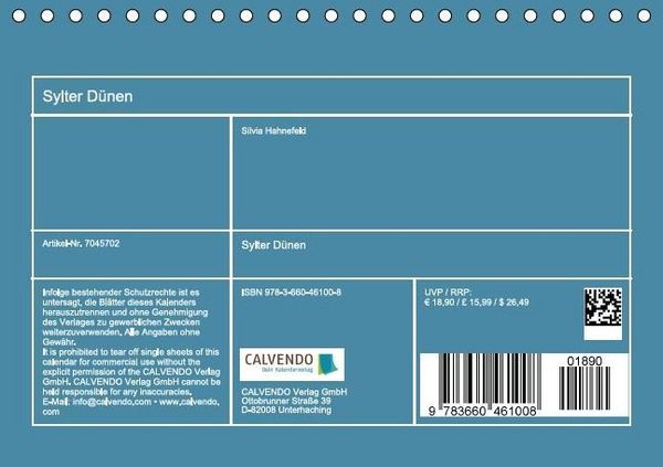 Produktbild: Sylter D&uuml;nen (Tischkalender immerw&auml;hrend DIN A5 quer)
