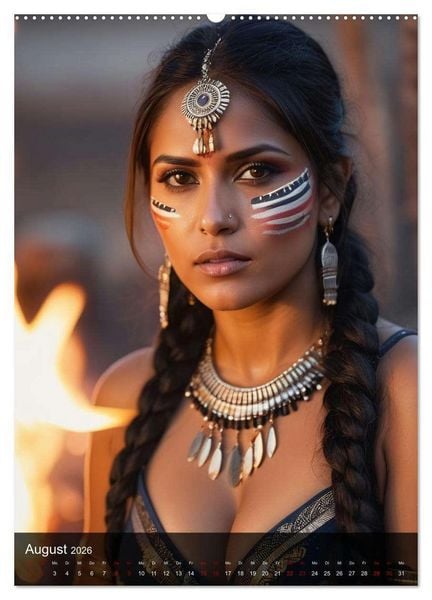 Produktbild: Native American Girls (Wandkalender 2026 DIN A2 hoch), CALVENDO Monatskalender