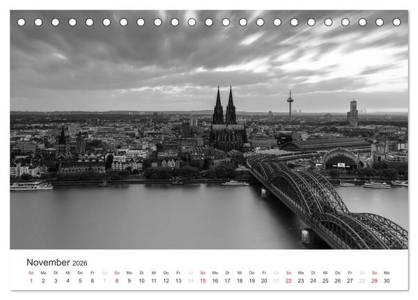 Produktbild: K&ouml;ln - monochrome Ansichten (Tischkalender 2026 DIN A5 quer), CALVENDO Monatskalender