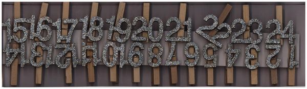 Produktbild: Adventskalender Zahlen-Clips, Holz, silber-glitzer