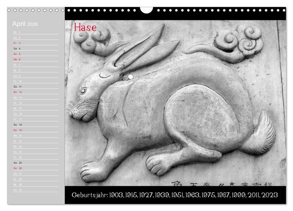 Produktbild: Das Chinesische Horoskop / Geburtstagskalender (Wandkalender 2026 DIN A3 quer), CALVENDO Monatskalender