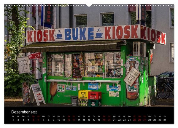 Produktbild: K&ouml;lsche Veedelskultur. B&uuml;dchen, Kioske und Trinkhallen. (hochwertiger Premium Wandkalender 2026 DIN A2 quer), Kunstdruck in Hochglanz