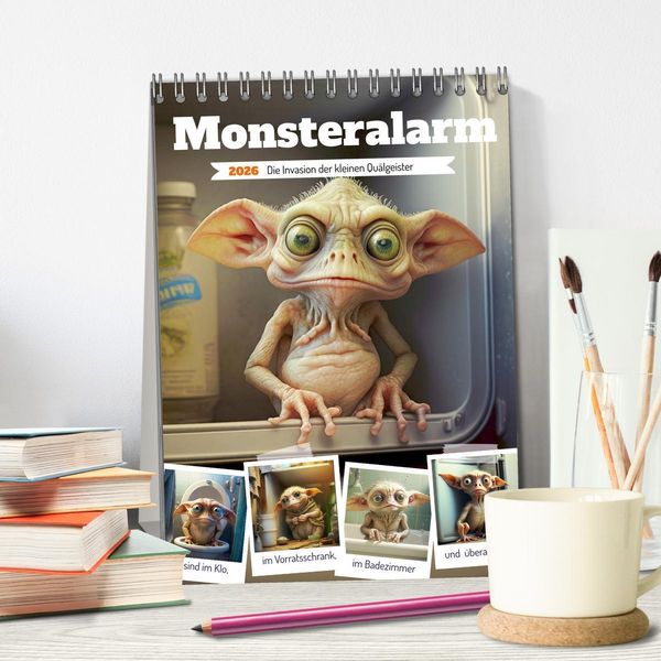 Produktbild: Monsteralarm. Die Invasion der kleinen Qu&auml;lgeister (Tischkalender 2026 DIN A5 hoch), CALVENDO Monatskalender