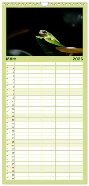 Produktbild: Familienplaner 2026 - Reptilien & Amphibien Portraits mit 5 Spalten (Wandkalender, 21 x 45 cm) CALVENDO