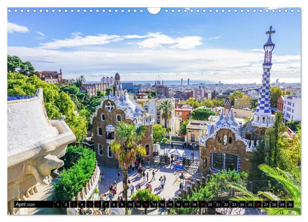 Produktbild: Barcelona - &Uuml;ber den D&auml;chern Kataloniens (Wandkalender 2026 DIN A3 quer), CALVENDO Monatskalender
