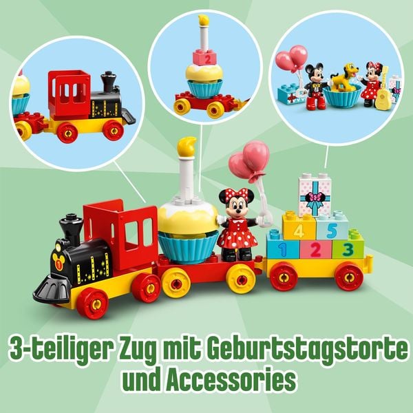 LEGO DUPLO | Disney 10941 Mickys und Minnies Geburtstagszug, Spielzeugzug