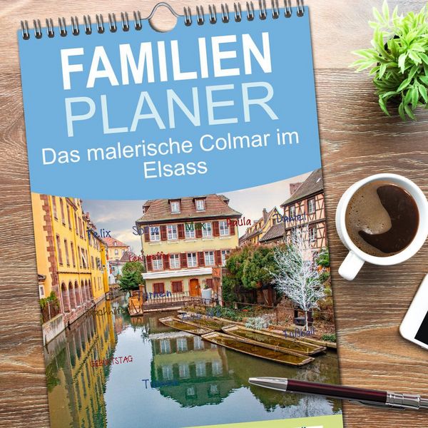 Produktbild: Familienplaner 2026 - Das malerische Colmar im Elsass mit 5 Spalten (Wandkalender, 21 x 45 cm) CALVENDO