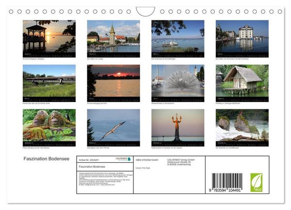 Produktbild: Faszination Bodensee (Wandkalender 2027 DIN A4 quer), CALVENDO Monatskalender