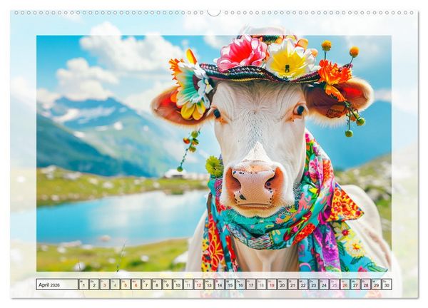 Produktbild: Haute Kuh-ture f&uuml;r das Rind von Welt! Modische K&uuml;he voll im Trend (hochwertiger Premium Wandkalender 2026 DIN A2 quer), Kunstdruck in Hochglanz