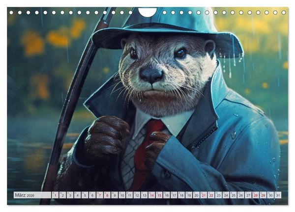 Produktbild: Otter bei der Arbeit (Wandkalender 2026 DIN A4 quer), CALVENDO Monatskalender