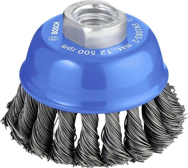 Bosch Accessories Topfbürste, Stahl, gezopfter Draht, 75 mm, 0,5 mm, 12500 U/ min, M 14 1608622029 1 St.