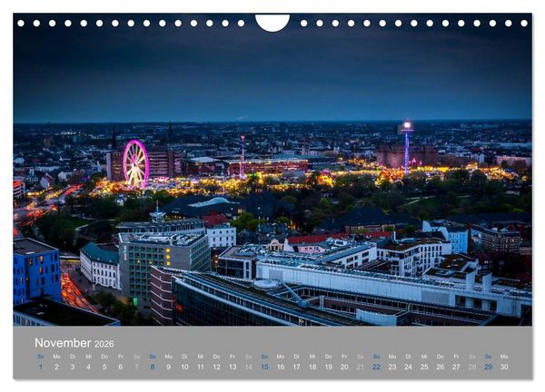 Produktbild: Hamburger Hafen - Im Zauber der Nacht (Wandkalender 2026 DIN A4 quer), CALVENDO Monatskalender