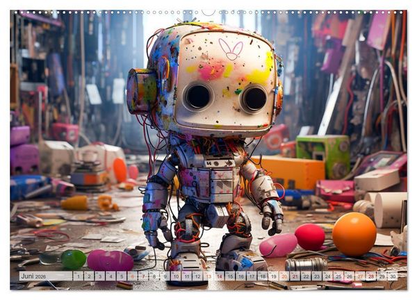 Produktbild: Die Welt der kleinen Robots (Wandkalender 2026 DIN A2 quer), CALVENDO Monatskalender