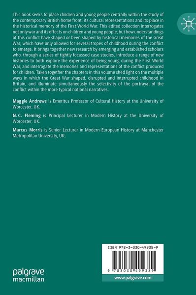 Produktbild: Histories, Memories and Representations of being Young in the First World War