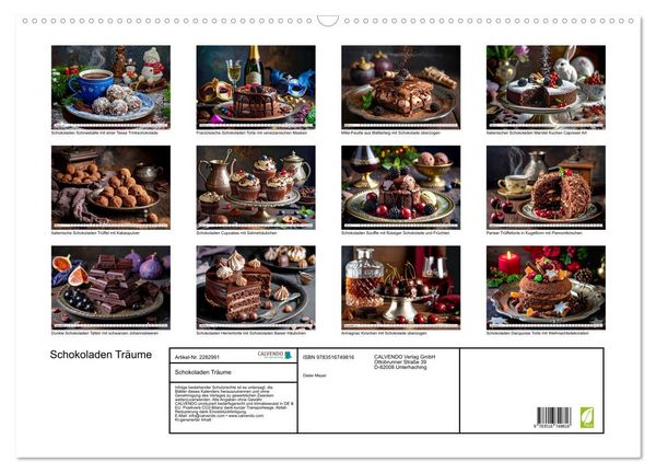 Produktbild: Schokoladen Tr&auml;ume (Wandkalender 2027 DIN A2 quer), CALVENDO Monatskalender